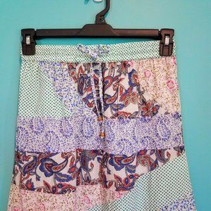Blue Sky Fair Trade Patchwork Pull-on Skirt, S